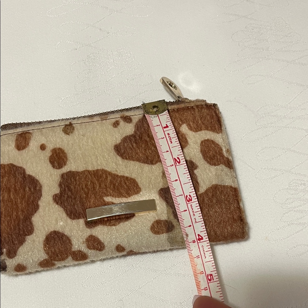 Cow Print Wallet in Brown and Cream - Picture 14 of 14